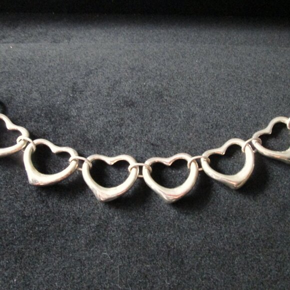 Sterling Silver Heart Link Links Toggle Bracelet Stamped 925 Bold Chunky… - Picture 11 of 12